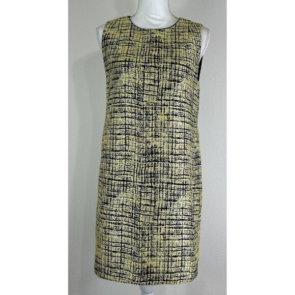 Frnch Yellow & Black Sleeveless Tweed Dress Size Medium (4/6) - Picture 1 of 12